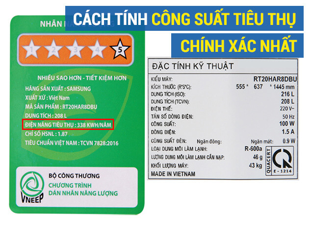 Cách tính công suất tiêu thụ chính xác nhất
